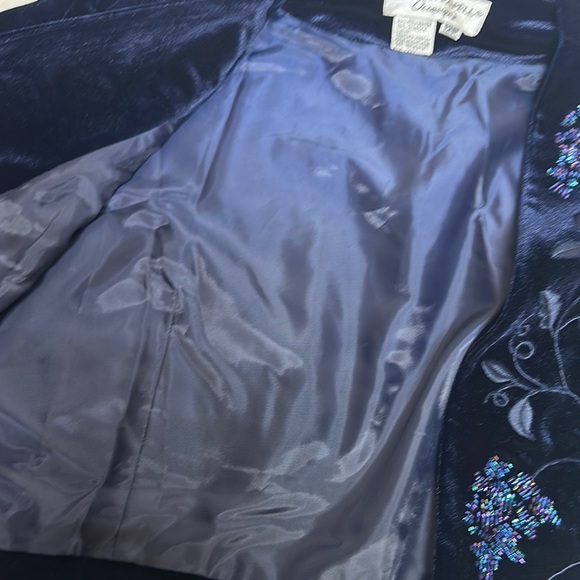 Adrianna Papell Royal Blue Square Neck Long Sleeve Gown with Jacket - Picture 13 of 15